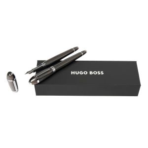 Hugo Boss Комплект химикалка и писалка Arc Futurist, в кутия, сиви