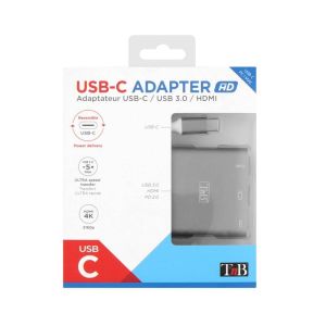 Адаптер TNB, троен, USB C, USB A, HDMI, 3 Ethernet порта