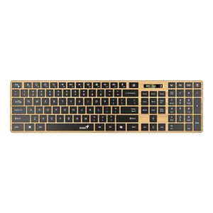 Клавиатура Genius Slimstar 7250BT, безжична, AI Copilot, Bluetooth/USB, 12 бързи бутона, AAA, дървесна