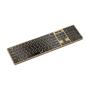 Клавиатура Genius Slimstar 7250BT, безжична, AI Copilot, Bluetooth/USB, 12 бързи бутона, AAA, дървесна