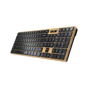 Клавиатура Genius Slimstar 7250BT, безжична, AI Copilot, Bluetooth/USB, 12 бързи бутона, AAA, дървесна