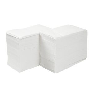 Салфетки, целулоза, двупластови, 1/8 сгъвка, 33 х 33 cm, с бордюр, бели, 150 броя