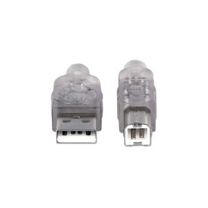 Кабел Manhattan, USB 2.0 A Male/USB 2.0 B Male, 5 m, USB Type A, USB Type B
