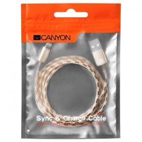 Кабел Canyon CNE-CFI3 iPhone 5/6/7 Gold