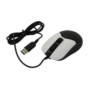 Мишка A4Tech Fstyler FM12S, с кабел, безшумна, USB, 3 бутона, бяло-черна