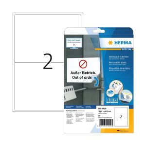 Herma Самозалепващи се етикети, A4, презалепващи, 199.6 х 143.5 mm, 2 броя, 25 листа