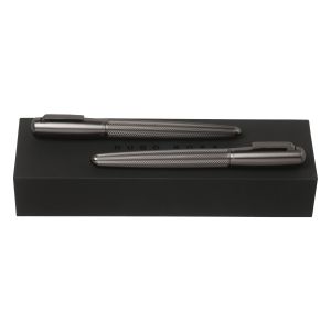 Hugo Boss Комплект ролер и писалка Pure Matt, в кутия, тъмен хром
