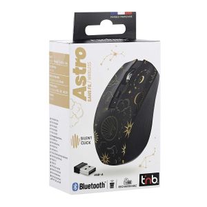 Мишка TNB Exclusiv Astro, безжична, Bluetooth, 1600 dpi, USB Type-A, 3 бутона, AA