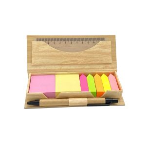 Office 1 Комплект листчета Linea, линия и химикалка, в бамбукова кутия