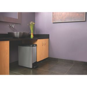 Кош Rubbermaid Slim Jim End, метален, 30 L, черен, 54.94 x 25.65 x 58.78 cm