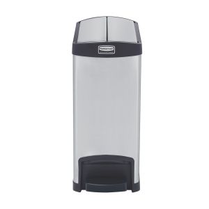 Кош Rubbermaid Slim Jim End, метален, 30 L, черен, 54.94 x 25.65 x 58.78 cm
