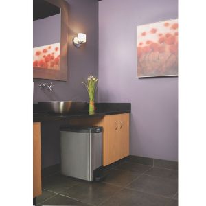 Кош Rubbermaid Slim Jim End, метален, 30 L, черен, 54.94 x 25.65 x 58.78 cm