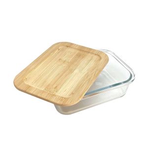 Office 1 Кутия за храна Nature, стъклена, с включени прибори, 17.2 х 12.5 х 6 cm, 700 ml