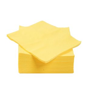 Салфетки, целулоза, двупластови, 1/4 сгъвка, 33 х 33 cm, жълти, 400 броя