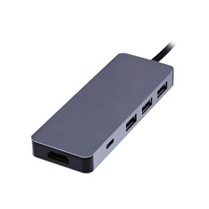 USB Хъб TNB 6 в 1, Type-C, сив