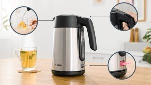 Bosch Електрическа кана за вода TWK7L460, 1.7 L, сребриста