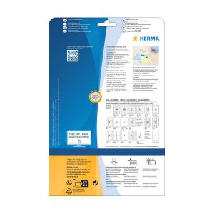 Herma Самозалепващи се етикети, A4, полиестерни, 70 х 37 mm, 25 листа