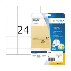 Herma Самозалепващи се етикети, A4, полиестерни, 70 х 37 mm, 25 листа