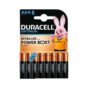 Алкална батерия Duracell Optimum, AAA, LR6, 1.5 V, 8 броя