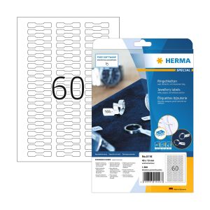 Herma Самозалепващи се етикети, за ръчно надписване, 49 x 10 mm, 60 броя, 25 листа