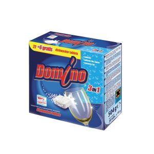 Таблетки за съдомиялна машина Domino, 3 в 1, 22+6 броя, 28 таблетки l