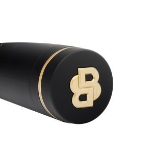 Hugo Boss Чадър Pocket Double B, сгъваем, черно-златист