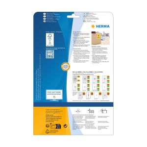 Herma Самозалепващи се етикети, A4, 70 х 37 mm, сини, 24 броя, 20 листа