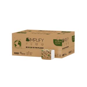 Тоалетна хартия Papernet Simplify, на пачка, двупластова, 21 х 11 cm, 224 къса, 40 броя