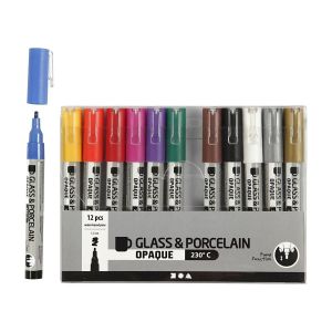 Creativ Company Маркер за стъкло и порцелан, 12 броя