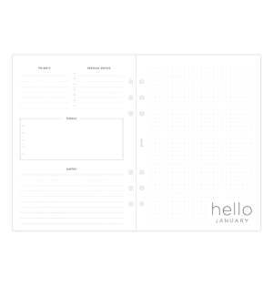 Filofax Пълнител за органайзер, A5, за 2025 година, 1 седмица на 2 страници