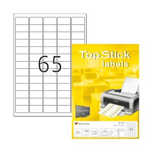 Top Stick Самозалепващи се етикети, A4, 38.1 х 21.2 mm, 65 броя, 100 листа