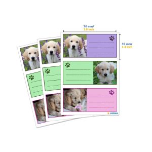 Herma Самозалепващи се етикети Кученца, ученически, 9 броя