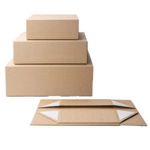 Office 1 Кутия Natural, с магнитно затваряне, сгъваема, 20 х 18 х 8 cm, кафява