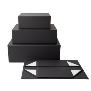 Office 1 Кутия Natural, с магнитно затваряне, сгъваема, 33 х 25 х 12 cm, черна