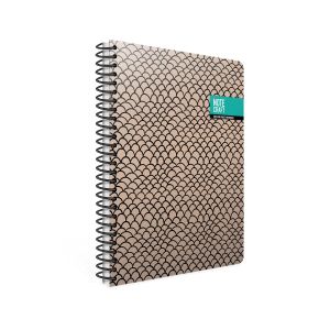 Gipta Тетрадка Notecraft, 17 х 24 cm, кремава хартия, широки редове, твърда корица, със спирала, 120 листа