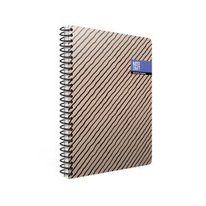 Gipta Тетрадка Notecraft, 17 х 24 cm, кремава хартия, широки редове, твърда корица, със спирала, 120 листа