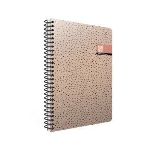 Gipta Тетрадка Notecraft, 17 х 24 cm, кремава хартия, широки редове, твърда корица, със спирала, 120 листа