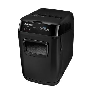 Шредер за унищожаване на документи Fellowes AutoMax 150C, Cross-Cut, 32 L, P-4, време за работа 12 мин, време за почивка 25 мин, ниво на шум 65 dB