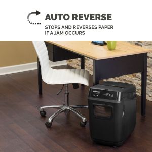 Шредер за унищожаване на документи Fellowes AutoMax 150C, Cross-Cut, 32 L, P-4, време за работа 12 мин, време за почивка 25 мин, ниво на шум 65 dB