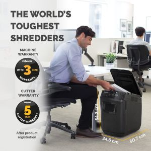 Шредер за унищожаване на документи Fellowes AutoMax 150C, Cross-Cut, 32 L, P-4, време за работа 12 мин, време за почивка 25 мин, ниво на шум 65 dB