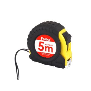 Ролетка Foska, гумирана, 5 m, черно-жълта