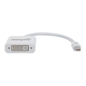 Адаптер Manhattan Mini DisplayPort, Male към DVI-I Female, Ethernet порт