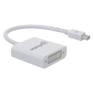 Адаптер Manhattan Mini DisplayPort, Male към DVI-I Female, Ethernet порт