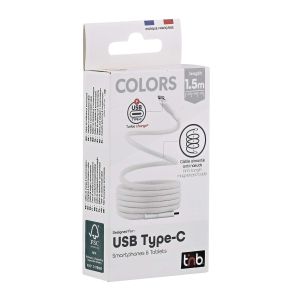 Кабел TNB, USB Type-C към USB Type-C, 1.5 m, бял