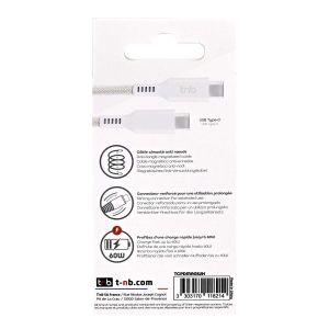 Кабел TNB, USB Type-C към USB Type-C, 1.5 m, бял