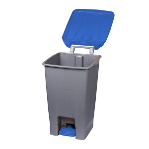Кош за отпадъци Planet, за разделно събиране, с педал, пластмасов, 70 L, син