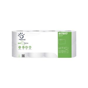 Тоалетна хартия Papernet, Bio tech, целулоза, трипластова, 250 къса, 8 броя