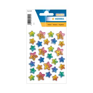 Herma Самозалепващи се етикети Звезди, обемни, цветни, 1 лист