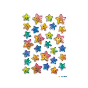 Herma Самозалепващи се етикети Звезди, обемни, цветни, 1 лист