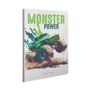 Gipta Тетрадка Monster, A4, бяла хартия, широки редове, картонена корица, 60 листа